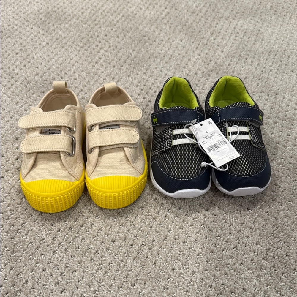 NWT Kids' Canvas and Mesh Sneakers - Beige and Navy